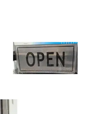 OPEN Door Sign Signs Self Adhesive Silver Easy Stick Card Sticker