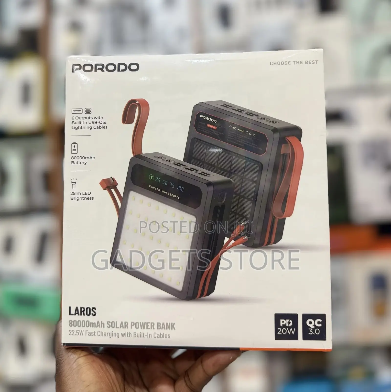 Porodo Laros 80000mAh Solar Power Bank,