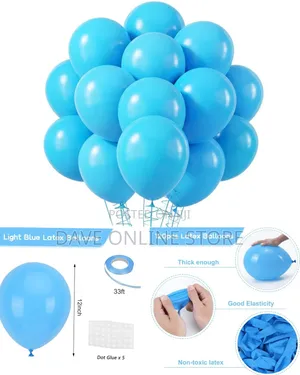 Light Blue Balloons 100pcs 12 Inch Party Latex Balloon.