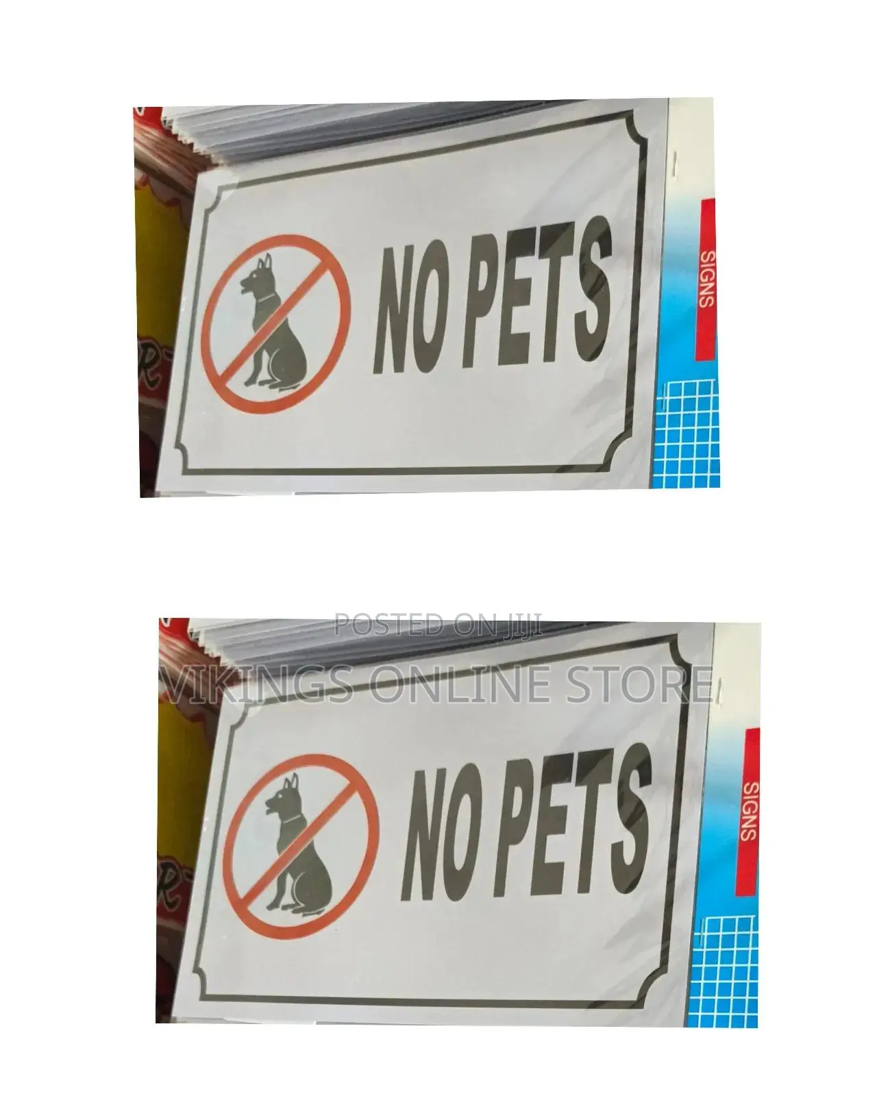 5 Pieces A4 Size ,NO PETS Sign Sticker