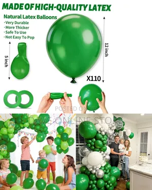 100 PCS Dark Green Balloons