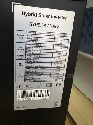 6500w 48v Hybrid Solar Inverter 60-450v MPPT