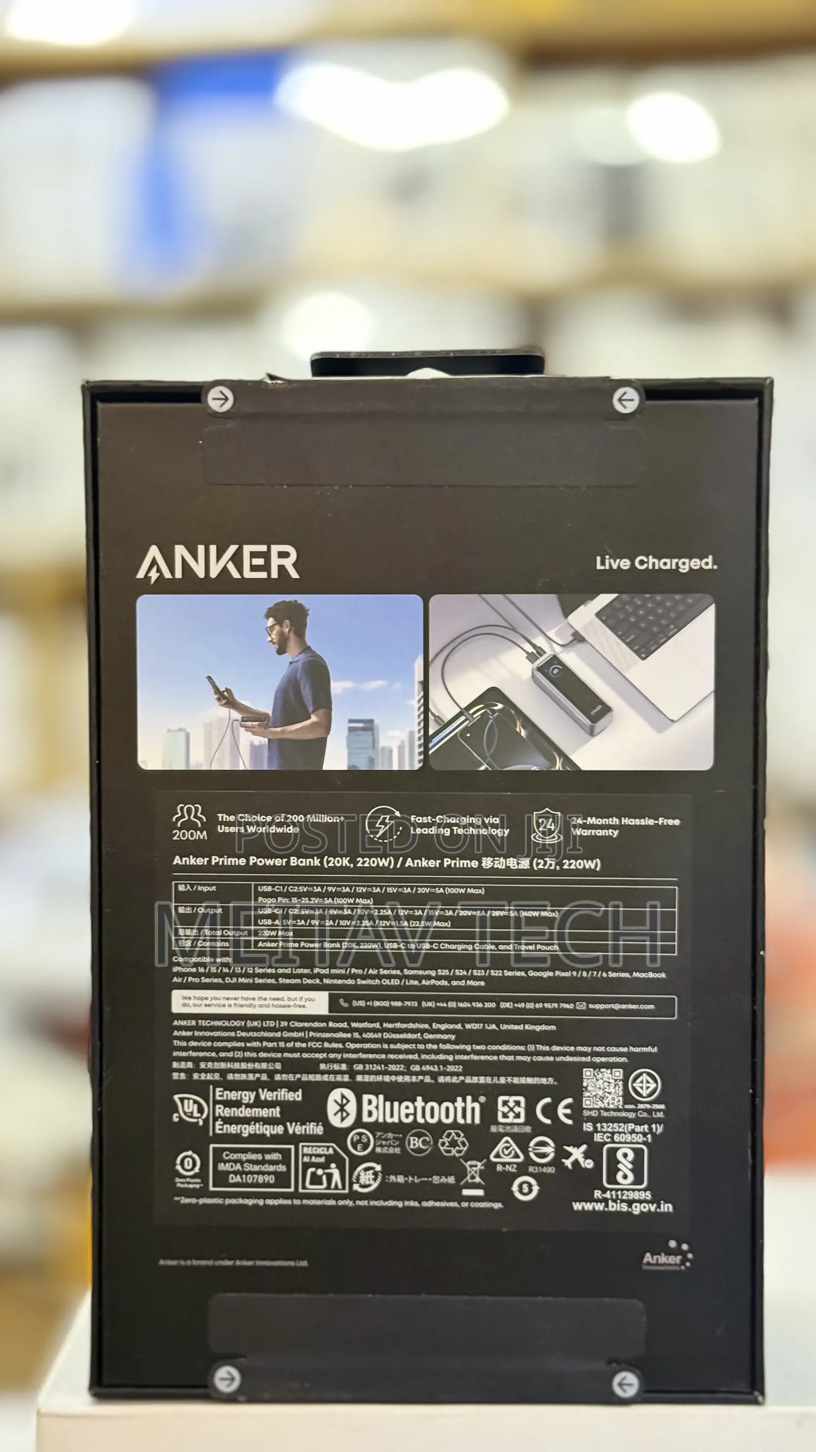Anker Prime 220W Power Bank 20000mah 3-Port