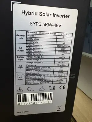 6500w 48v Hybrid Solar Inverter 60-450v MPPT