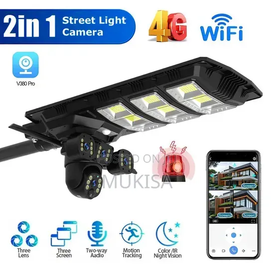 Street Solar Lights With a Triple Lence Advanced Solar Cameras