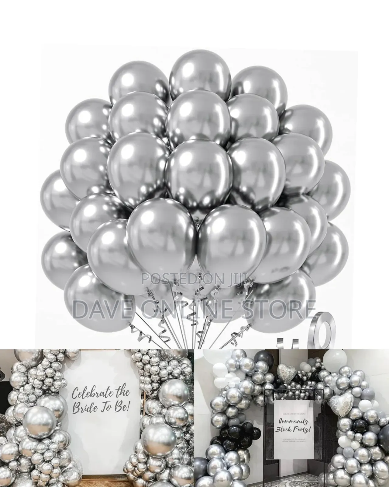 Metallic Silver Balloons