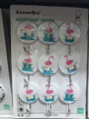 Pack of Nine Zhongqiu Adhesive Wall Hooks