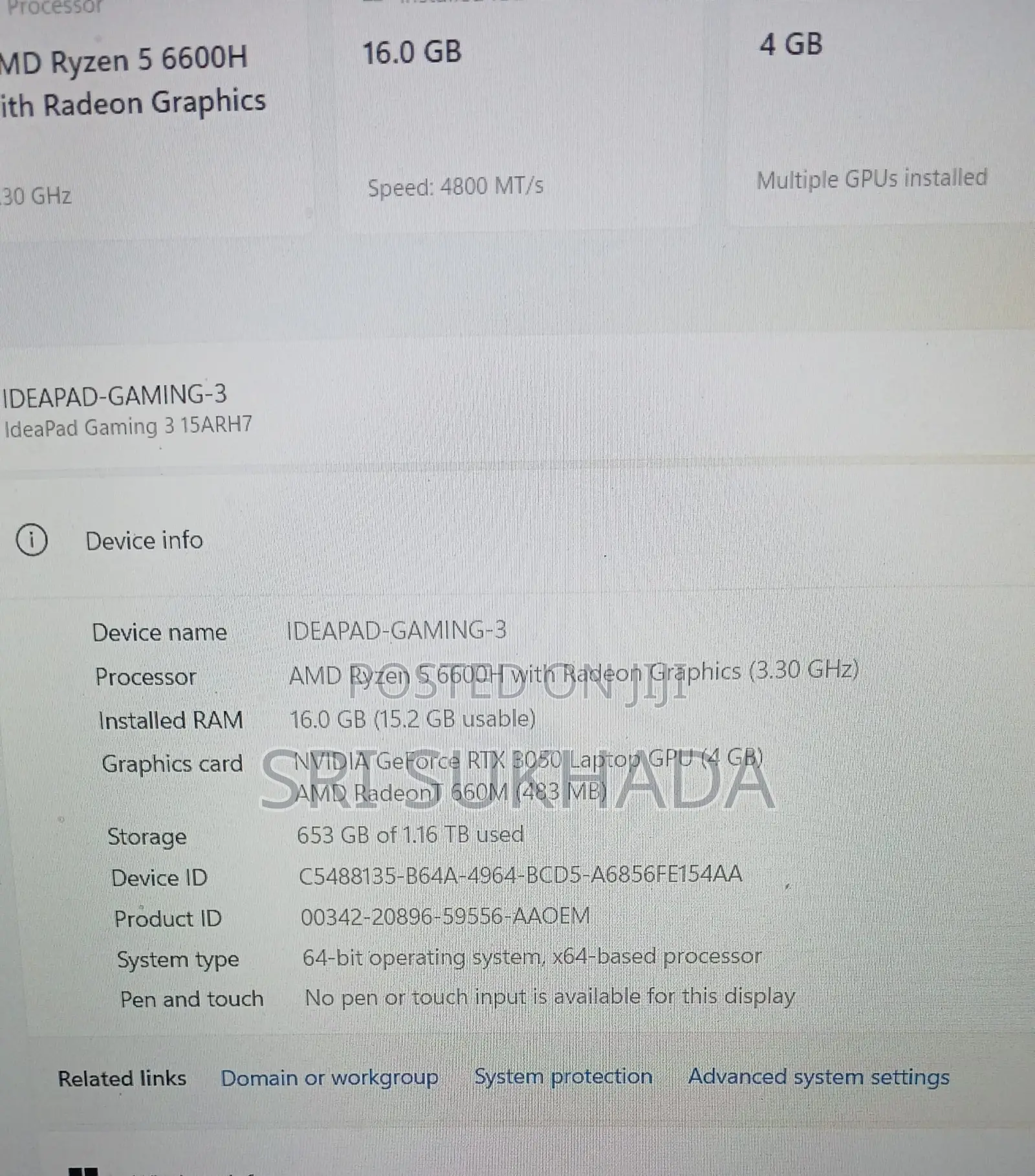 Laptop Lenovo Ideapad 3 16GB AMD Ryzen 5 SSD 1T
