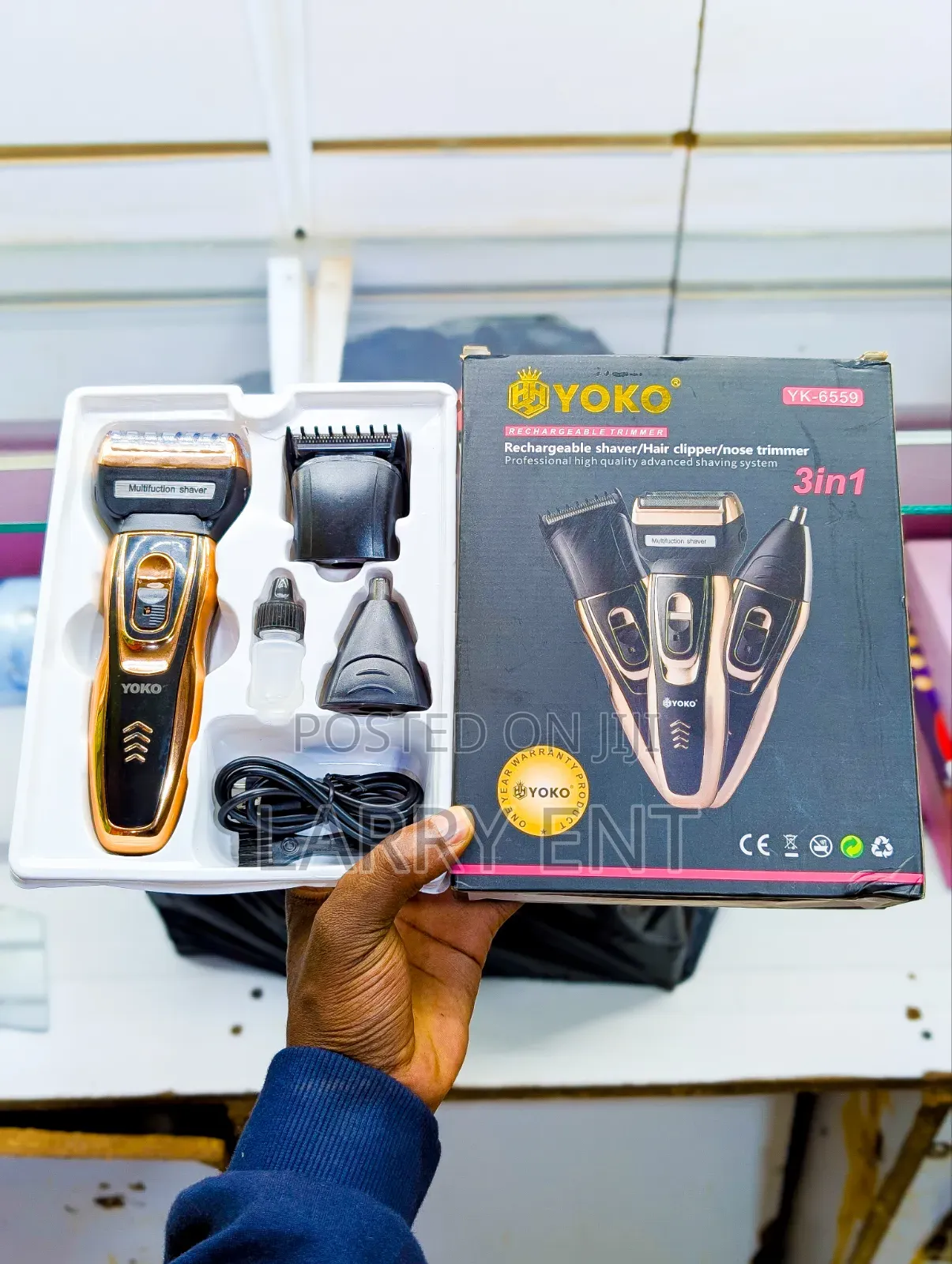 Yoko 3 in 1 Rechargeable Hair Clipper Shaver Nose Trimmer