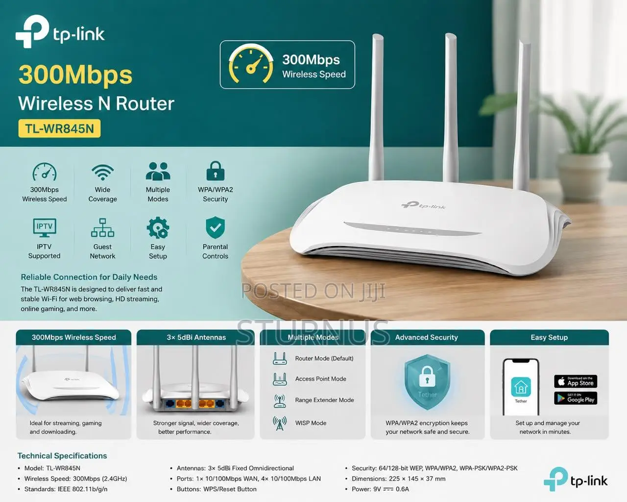 Tl-Wr845n
300Mbps Wireless N Router