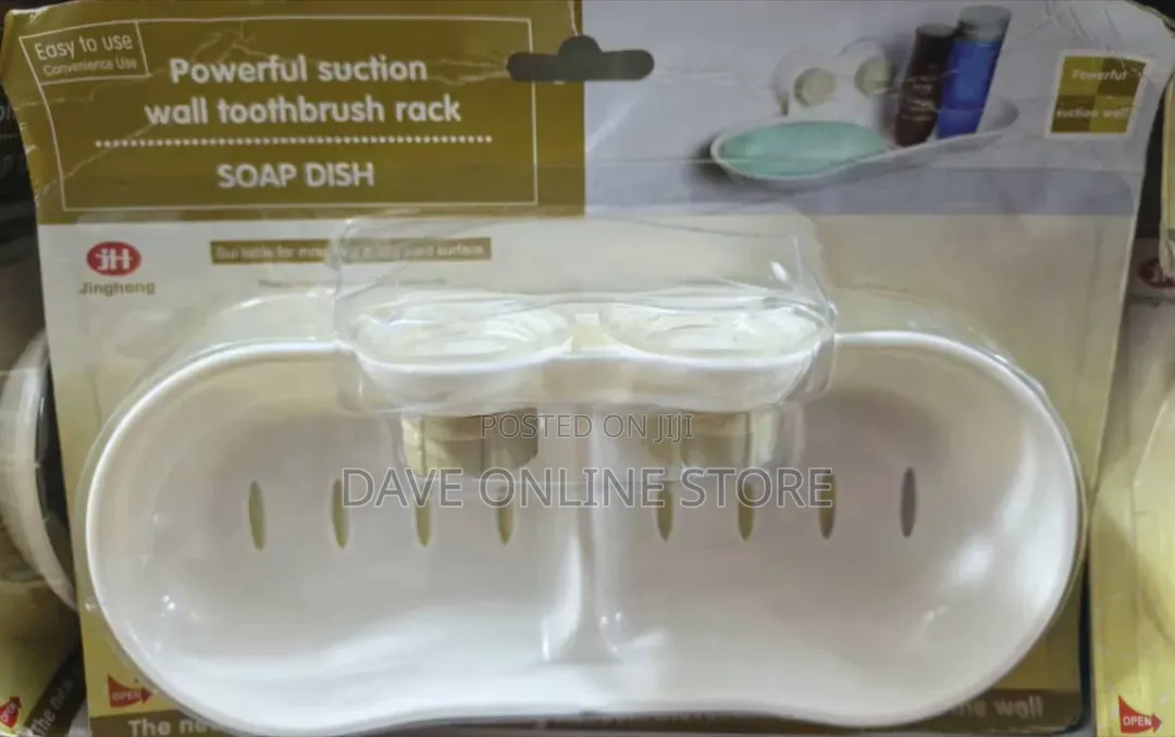 White Plastic Wall-Mounted Soap Dish