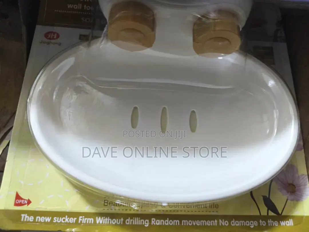 White Plastic Wall-Mounted Soap Dish