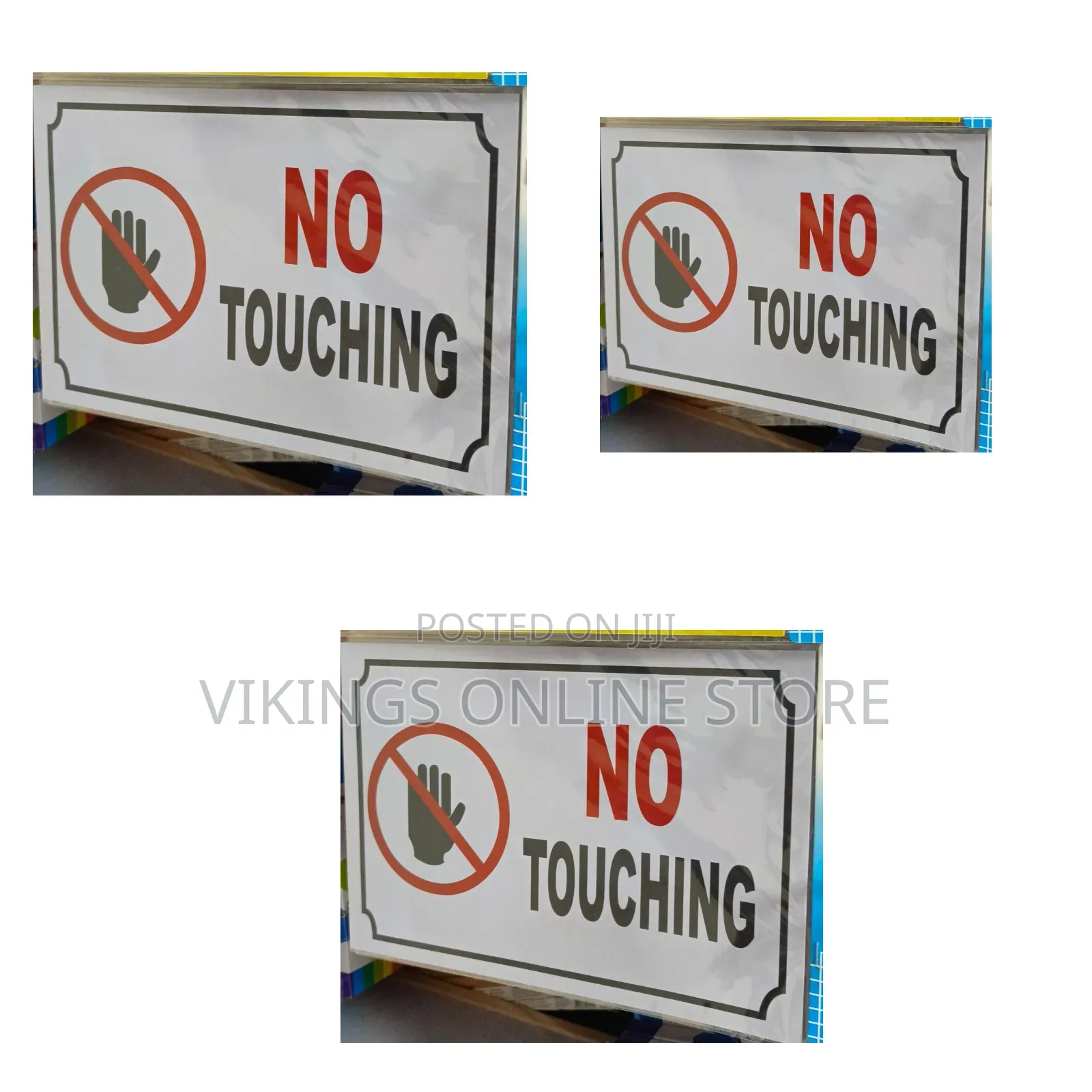 5 Pieces A4 Size No Touching Sticker - Don't Touch Sign - Do Not