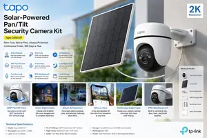Solar-Powered Pan/Tilt Security Camera Kit