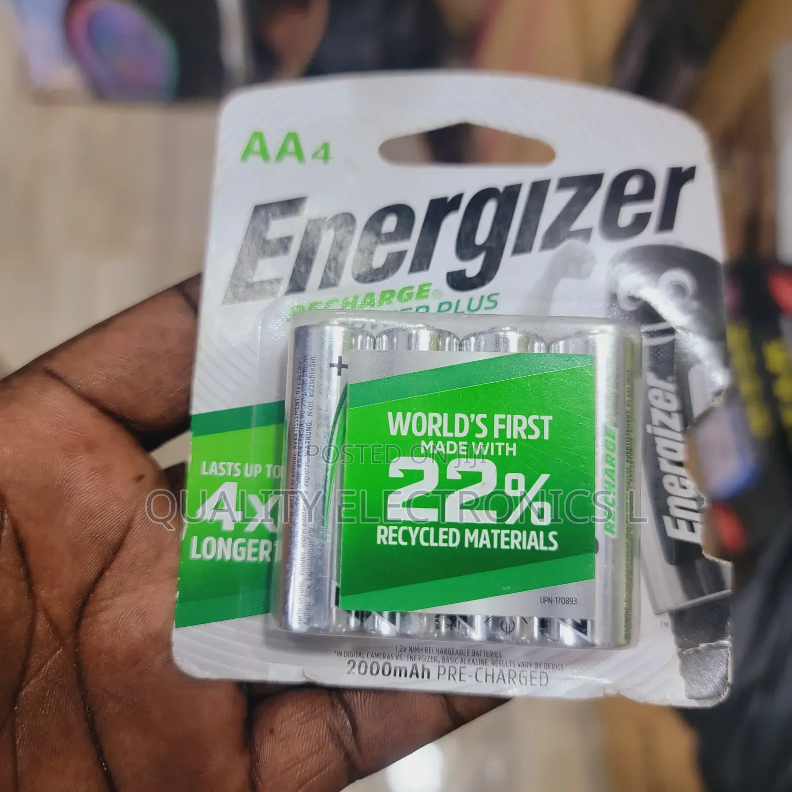 Original Energizer AA Rechargeable Power Plus 2 Pair Pack