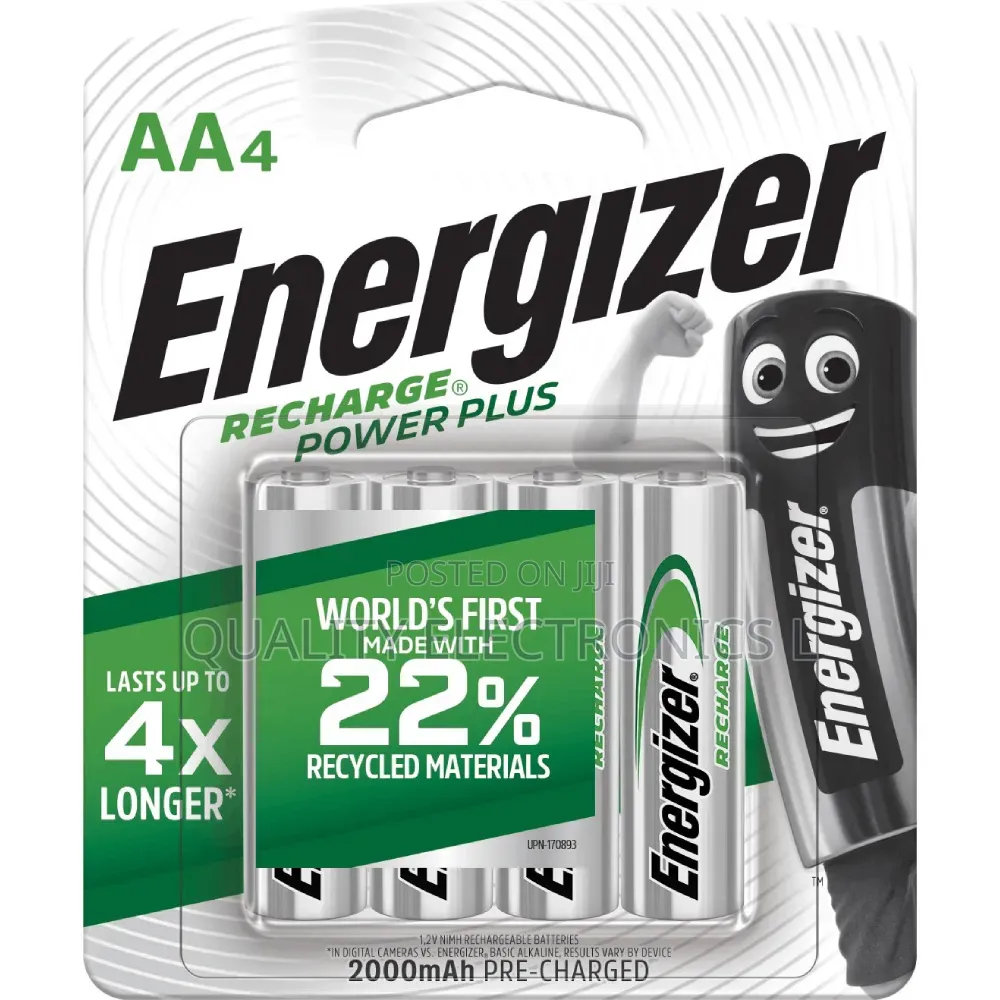 Original Energizer AA Rechargeable Power Plus 2 Pair Pack