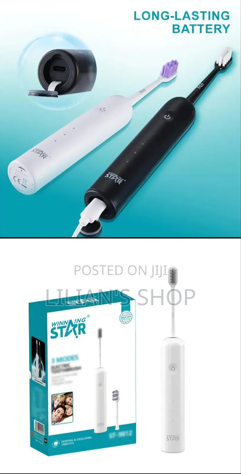 Winning Star 3 Modes Electric Rechargeable Toothbrush