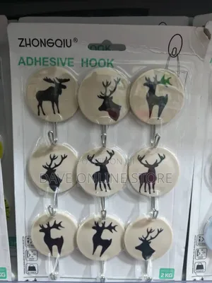 Pack of Nine Zhongqiu Decorative Self-Adhesive Wall Hooks