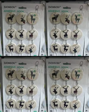 Pack of Nine Zhongqiu Decorative Self-Adhesive Wall Hooks