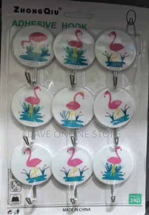 9-Piece Pack of Zhongqiu Adhesive Wall Hooks