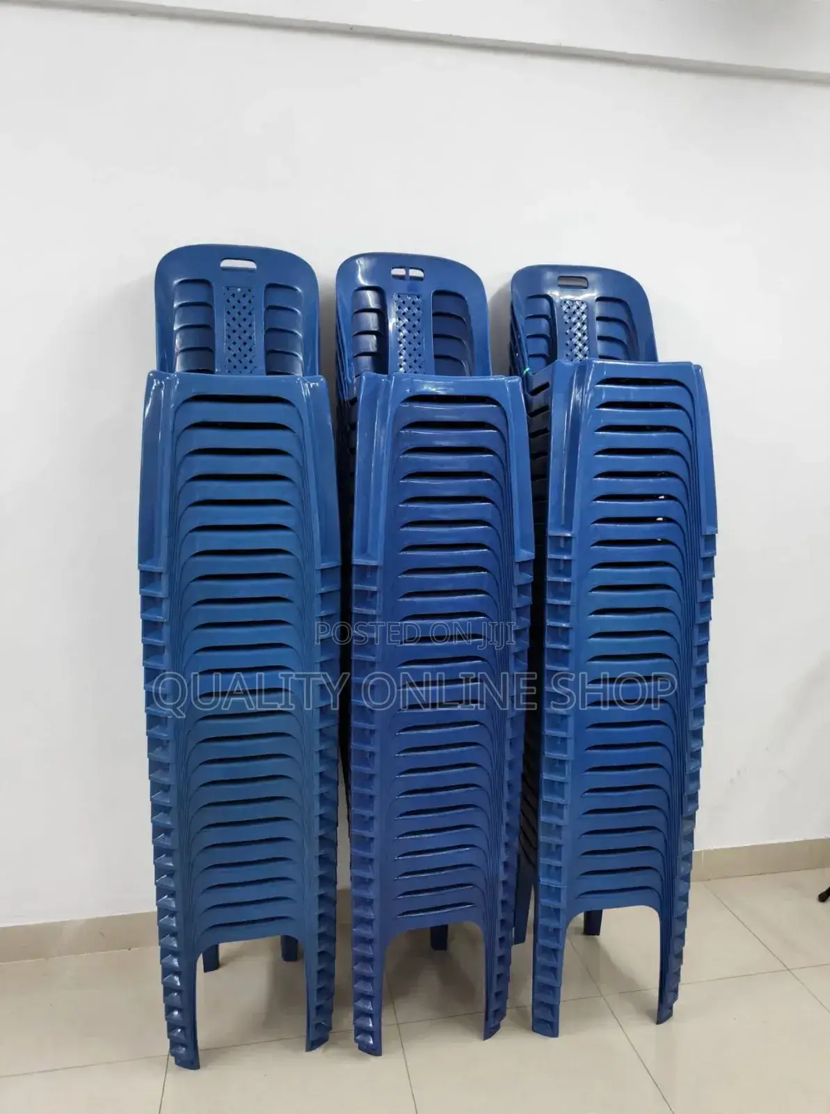Blue High Top Back Stackable Plastic Chairs Plastic Chairs