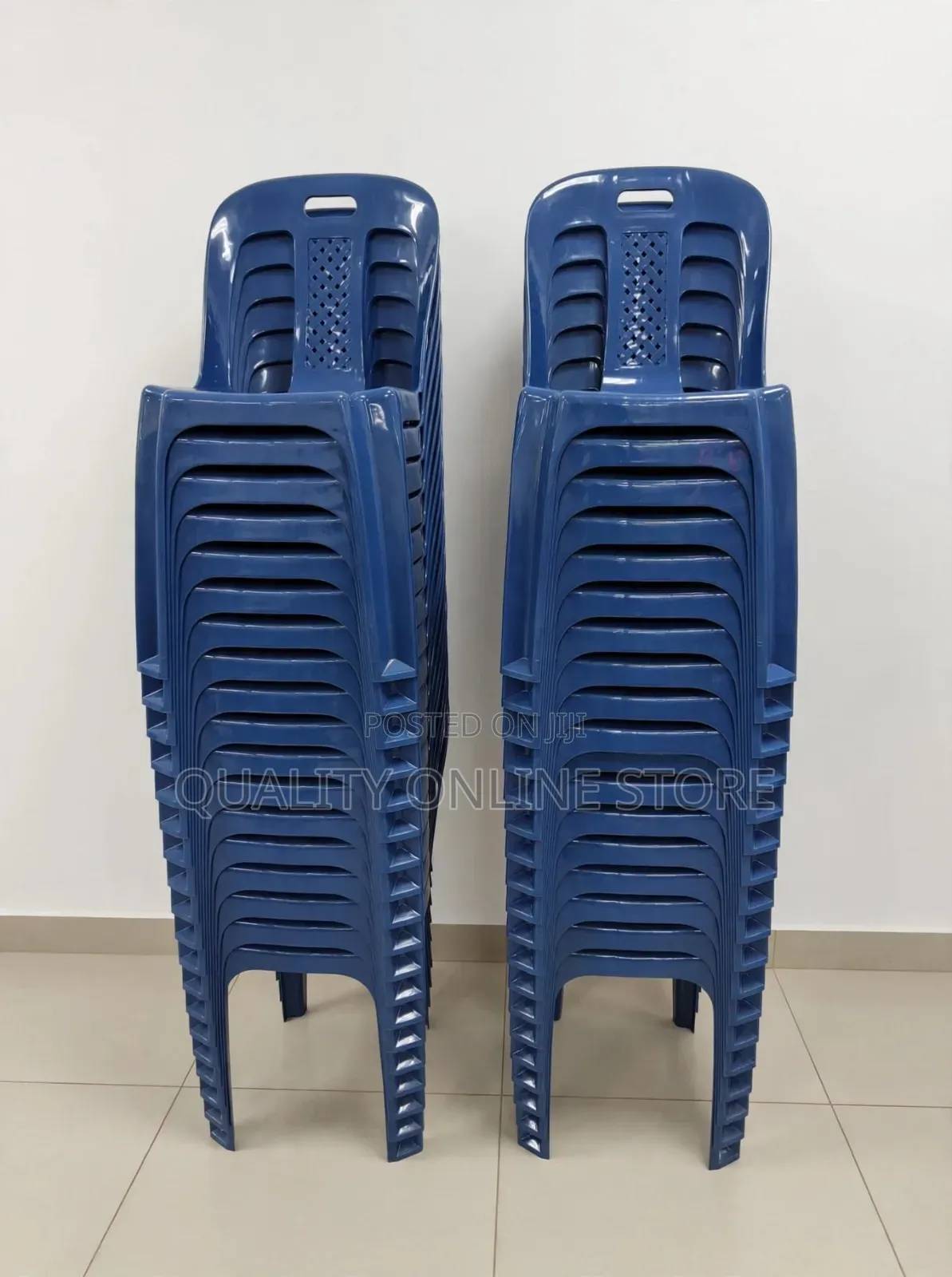 Blue High Top Back Stackable Plastic Chairs Plastic Chairs