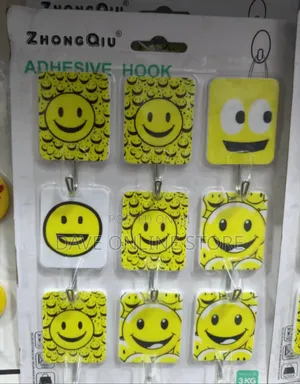 ZhongQiu Self-Adhesive Smiley Face Wall Hooks.