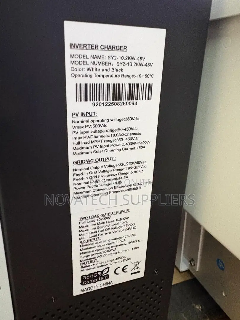 Gotosolar Sy2-10.2kw-48v Hybrid Inverter 160a MPPT 2pv Channels