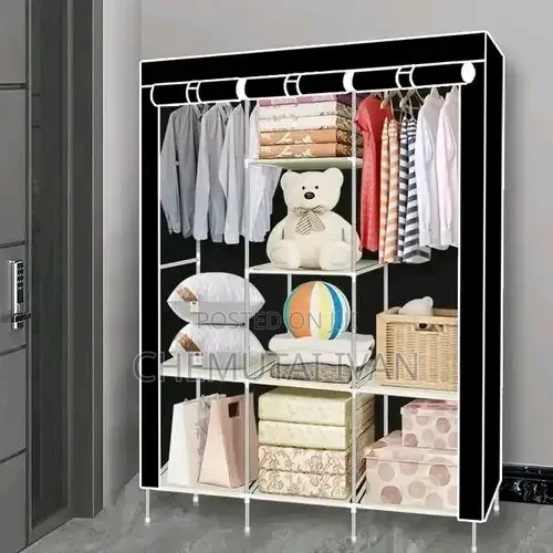 3-Colum Cloth Frame Wardrobe