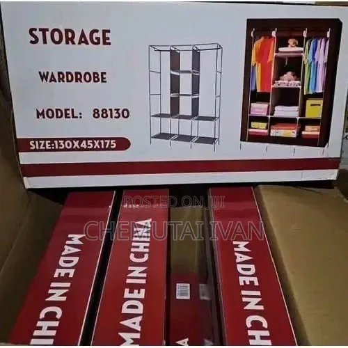 3-Colum Cloth Frame Wardrobe
