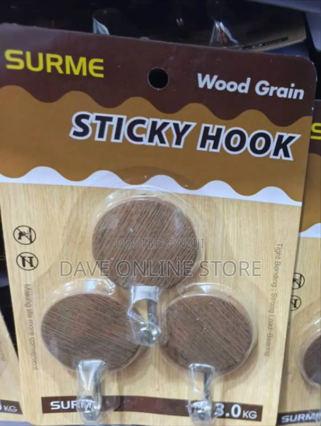 SURME Wood Grain Sticky Hooks.