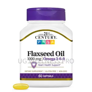 21st Century Flaxseed Oil 1000mg Plant-Based Omega-3, 6 9 60 Softgel