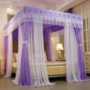6x6 4 Stand Curtain Mosquito Net for Beds - Multicolor