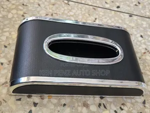 Black Leather Dashboard Tissue Holder