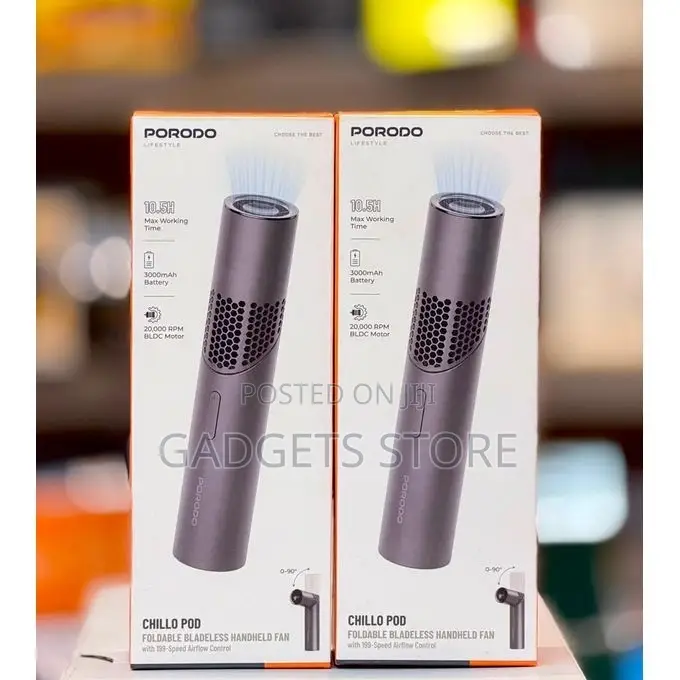 Porodo Lifestyle Chillo Pod Foldable Bladeless Handheld Fan