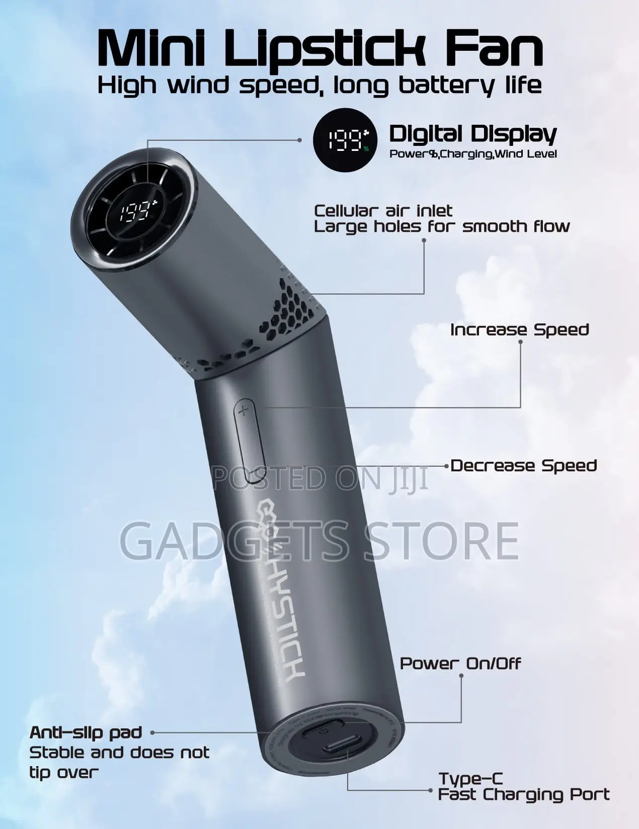Porodo Lifestyle Chillo Pod Foldable Bladeless Handheld Fan