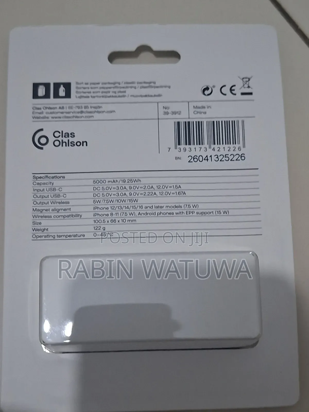 Powerbank 5000 Mah Wireless Charging 15W