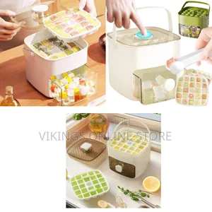 Double Layer Ice Box Cube Tray Square Ice Maker Included Lid
