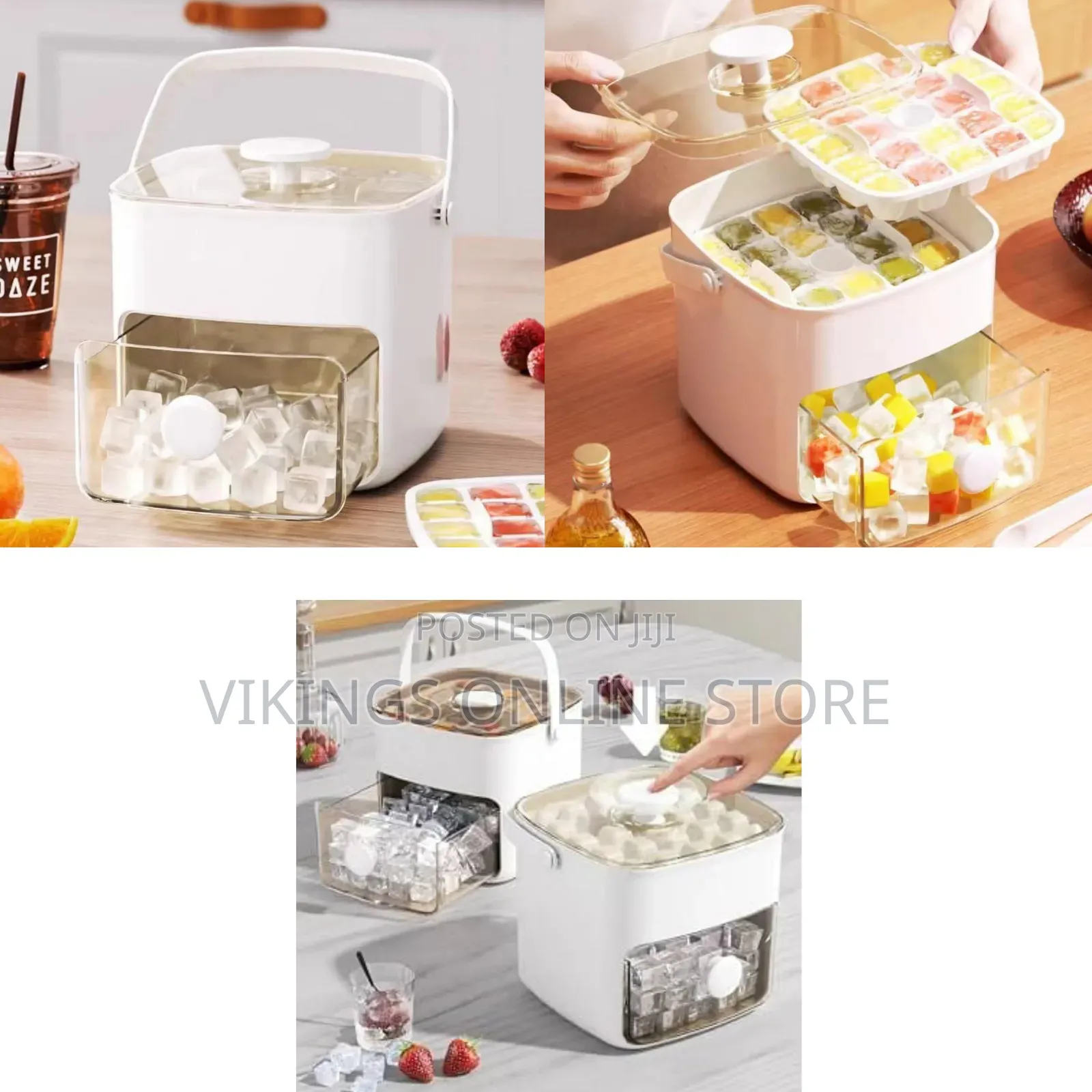 Double Layer Ice Box Cube Tray Square Ice Maker Included Lid