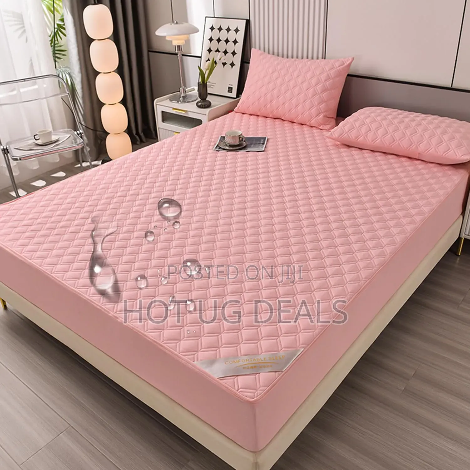5x6 Quilted Waterproof Mattress Protector- Pink