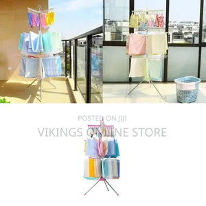 Folding Clothes Drying Rack 3-Tier Indoor Outdoor Space Saving Stand