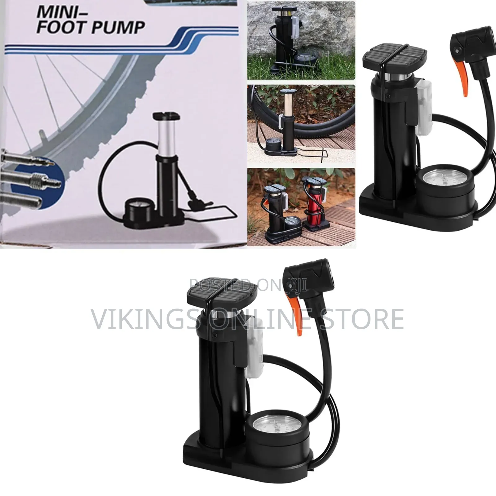 Bicycle Tire Air Pump Pressure Gauge Small Floor Bike Floor Double