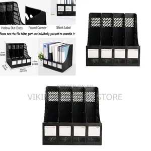 Desk Magazine Holder File Organizer 4 Compartment Plastic File Holder