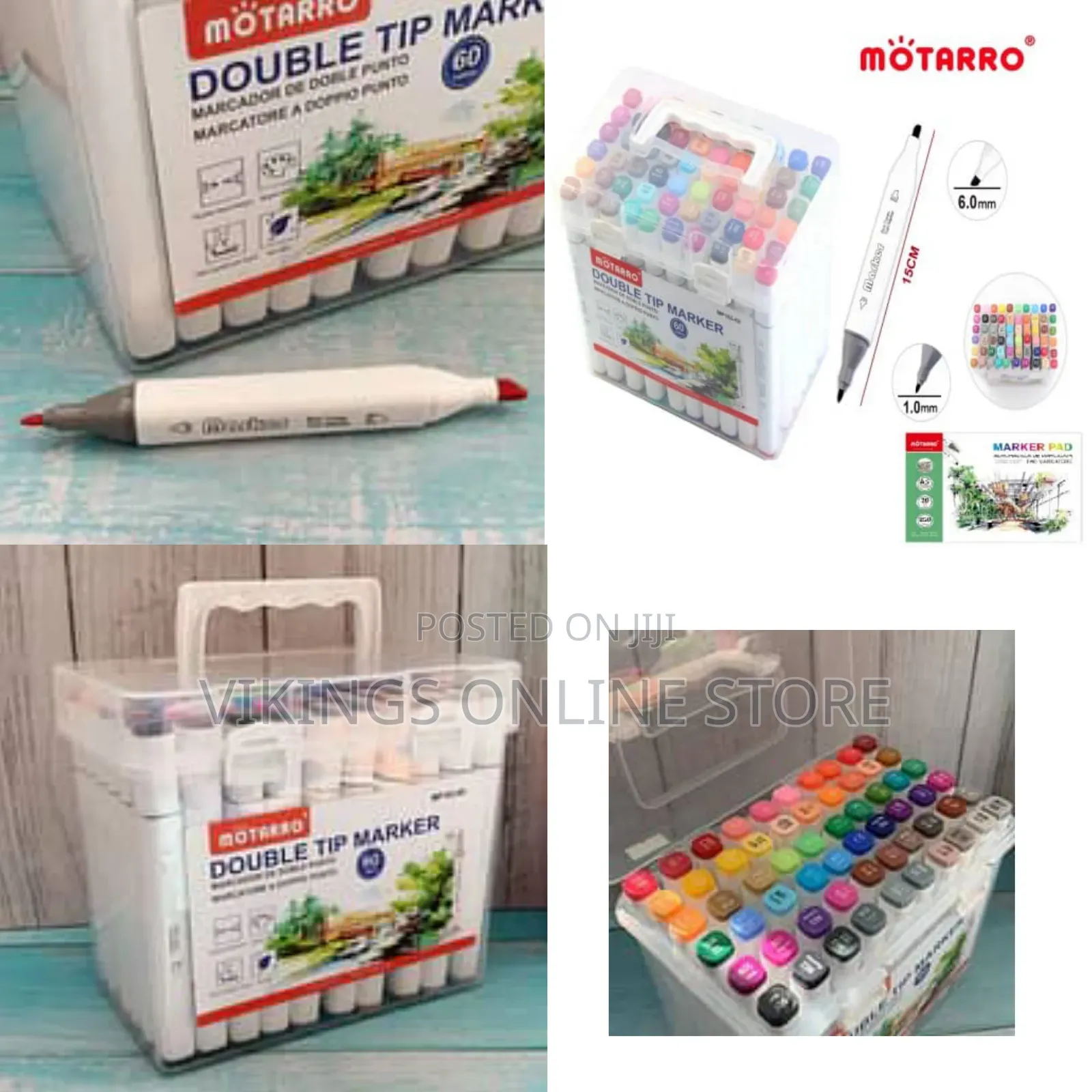 Motarro Quality Dual Tip Marker 60 Colors Set