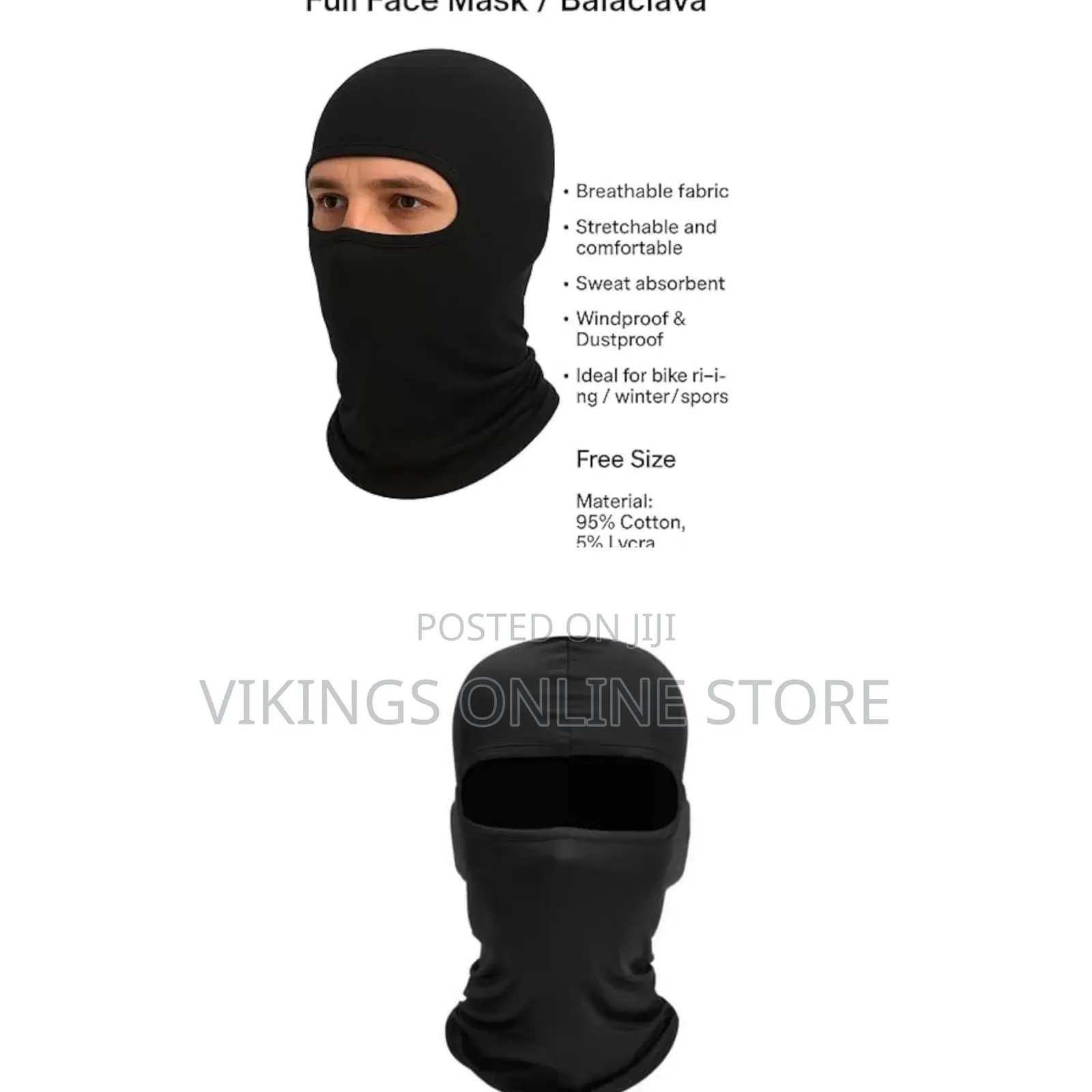Full Face Balaclava - UV Protection Biker Ninja Mask for Men Women