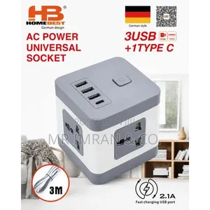 Cube Power Socket Extension Strip