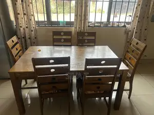Wooden 6 Seater Dining Table With Chairs