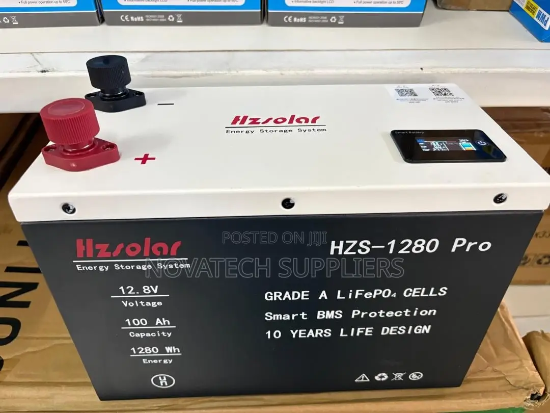 HZS-1280 Pro 12.8 Nominal v 100Ah LiFePO4Battery–1.28kWh Solar Storage