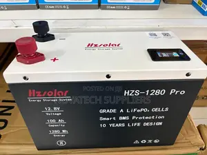 HZS-1280 Pro 12.8 Nominal v 100Ah LiFePO4Battery–1.28kWh Solar Storage