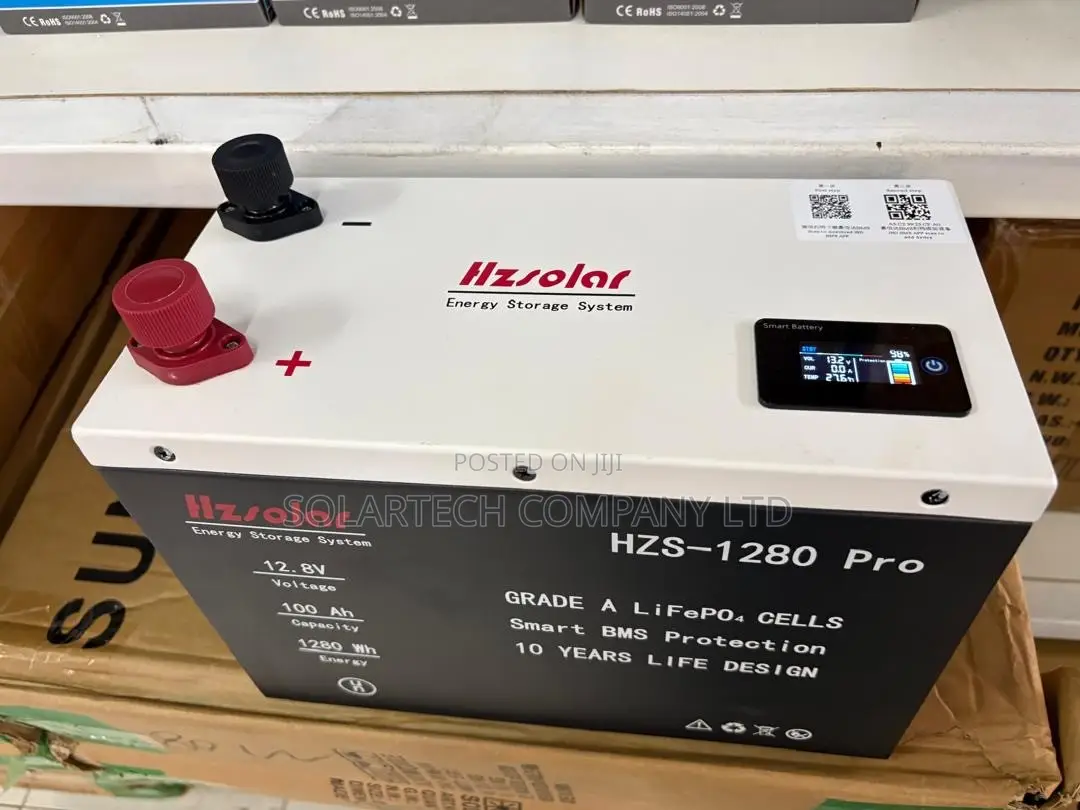 HZS-1280 Pro 12.8V 100Ah LiFePO4 Lithium Battery – 1280Wh